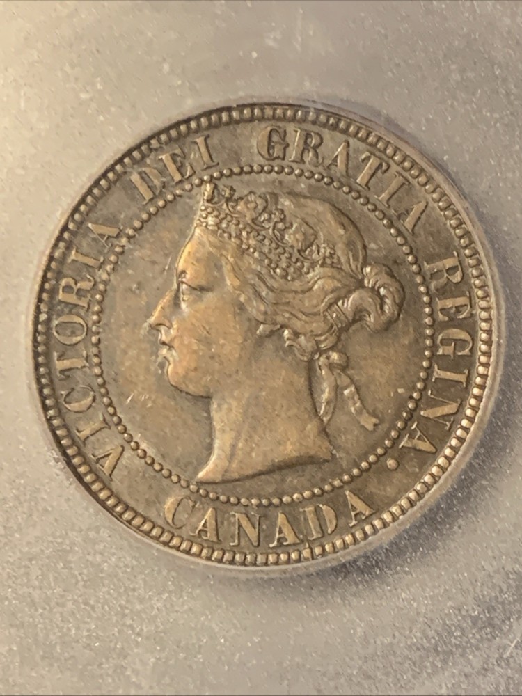 1876-H CANADA LARGE CENT ~ ICG AU50