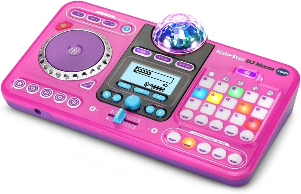 Interactive Kidi Star DJ Mixer for Ages 5+ - Bluetooth & Custom Effects Included