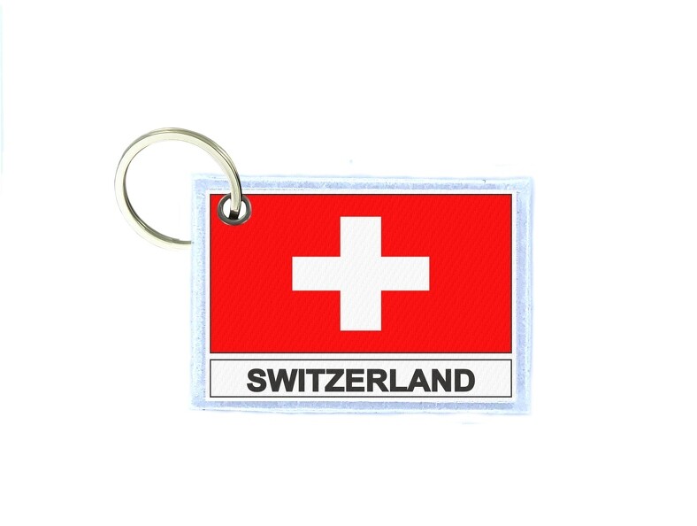 Keychain Double-Sided Print Flag CH SWITZERLAND