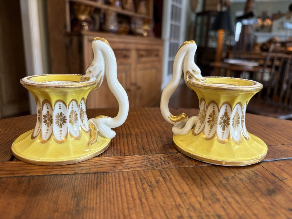 Derby Biting Serpent Candlesticks