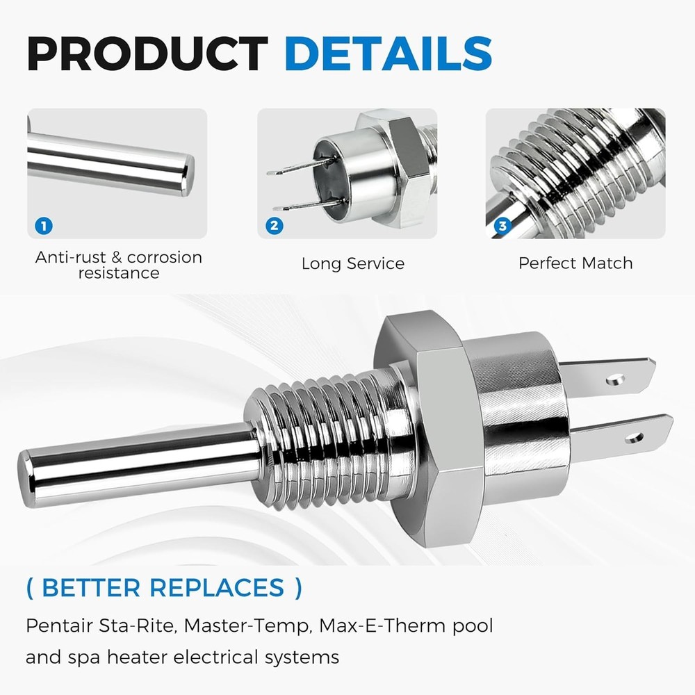 Stainless Steel Replacement Thermistor Sensor for Pentair Sta-Rite MasterTemp...