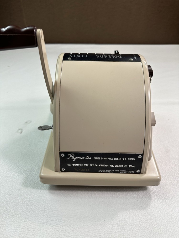 Paymaster Series S-1000 Check Print Writer W/Key 7 Column Works!