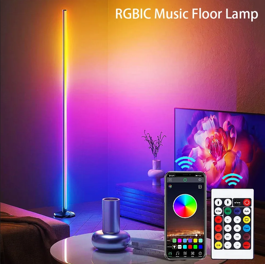 2pc 47" Smart LED Floor Lamp RGB Remote & APP Control Music Sync Corner Lighting