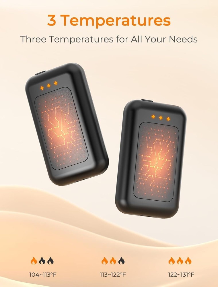 Rechargeable Hand Warmers 2 Pack Fast Heating NTC Temperature Control