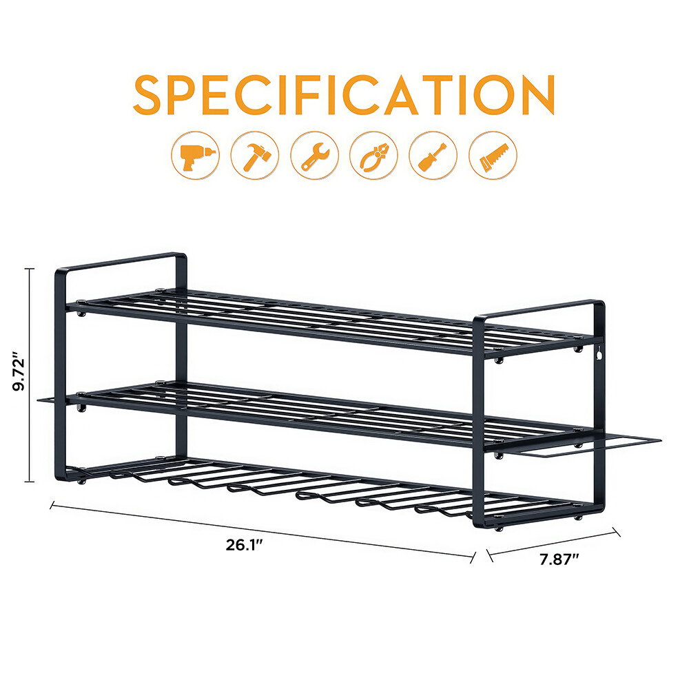 Power Tool Organizer 3 Layer Drill Holder Power Tool Storage Rack Battery Holder