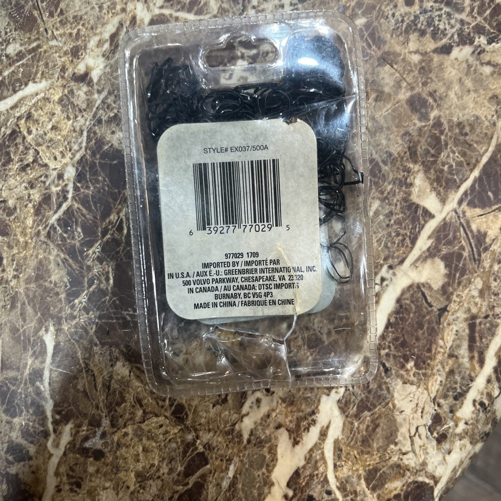 500pc ELASTIC RUBBER BANDS Black, Snag-Free