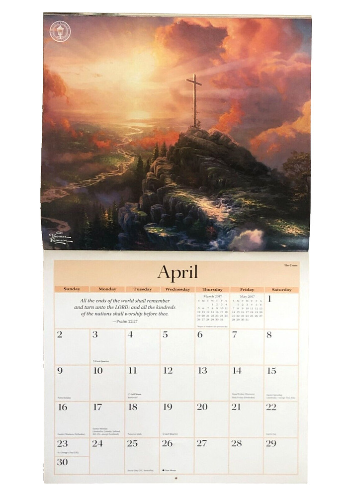 2017 Thomas Kinkade Scripture Calendar Painter of Light Large Wall Format Art