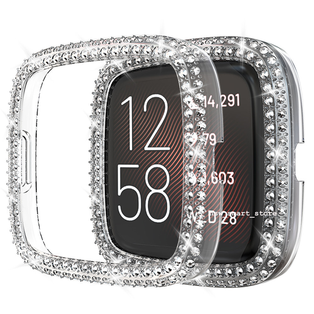 Bling Screen Frame Protector PC Bumper Case Watch Cover For Fitbit Versa 3 4