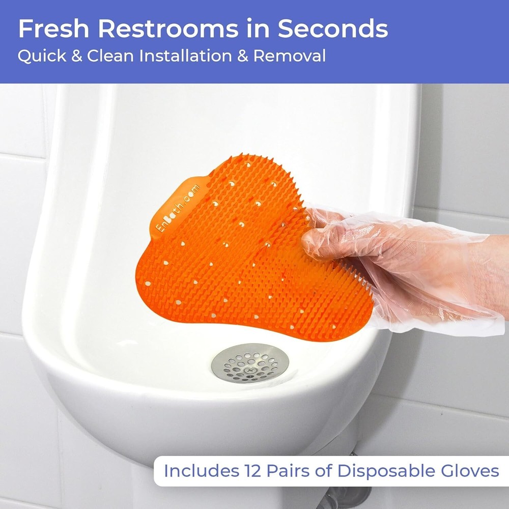 12 Pack Urinal Screen Deodorizer Scented with Splash Guard Bristles