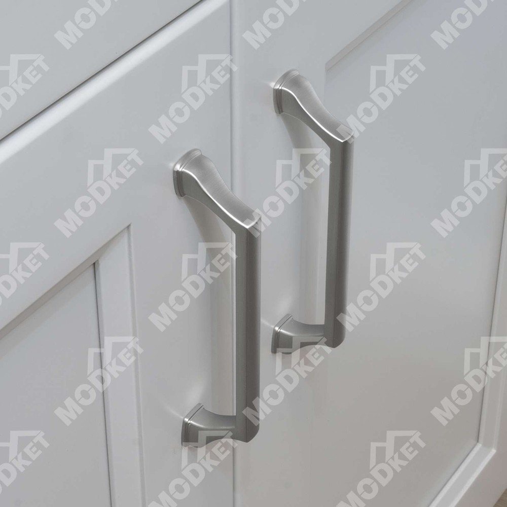 Solid Brushed Nickel Cabinet Pulls Knobs Handles Kitchen and Bathroom Drawers