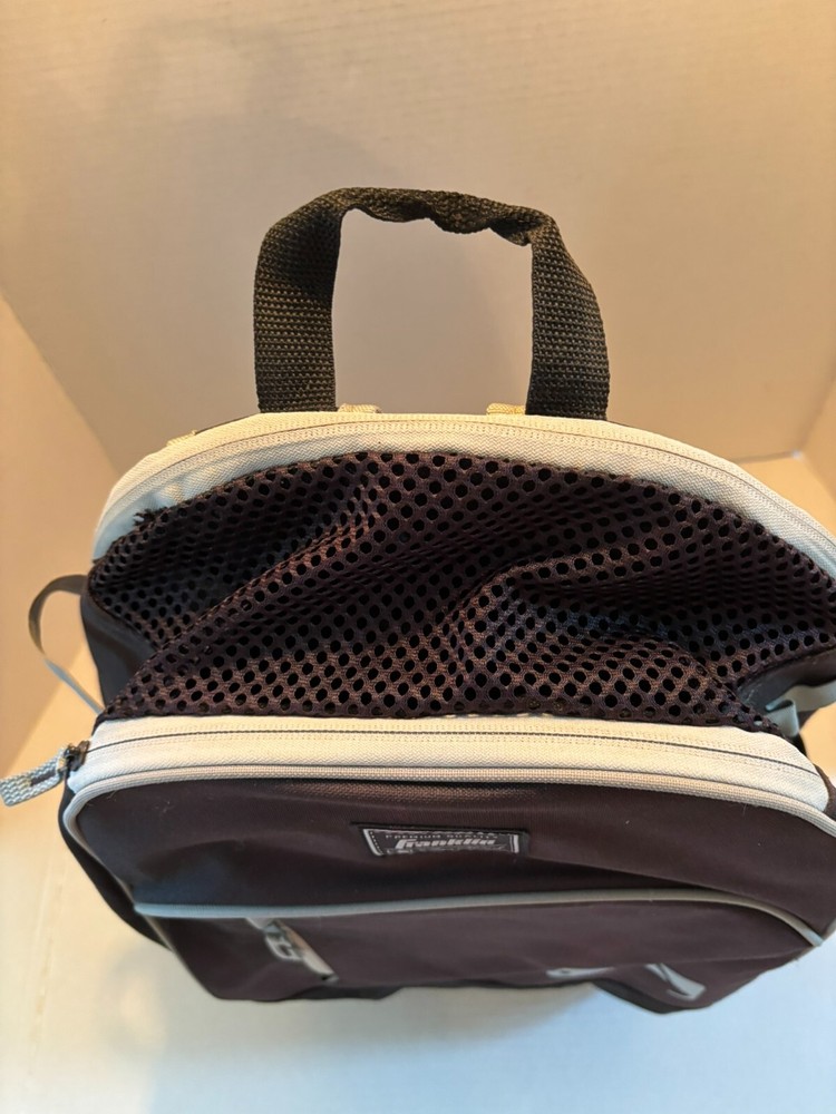 Franklin Brand Black Bat Pack Baseball Backpack with 3 Pockets Mesh Top