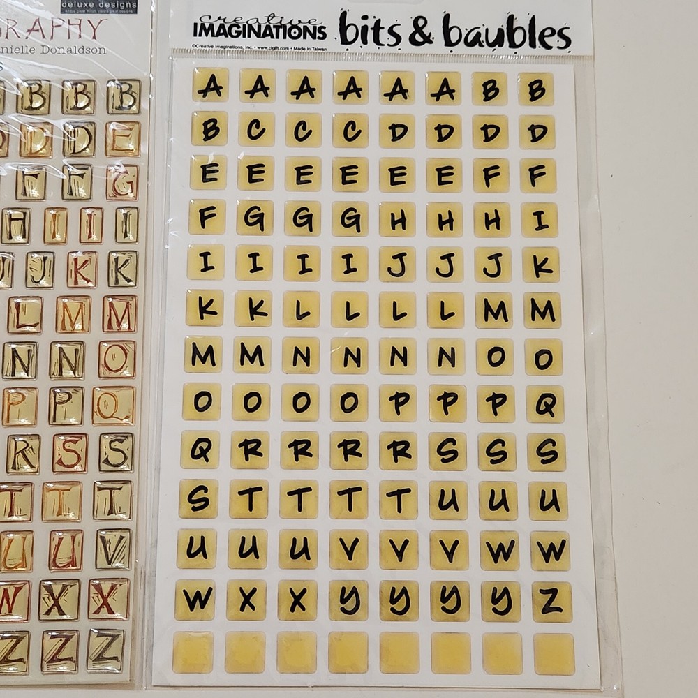NEW 2 Pkgs Epoxy Letters Alphabet Alphaworks Creative Imaginations Stickers -G