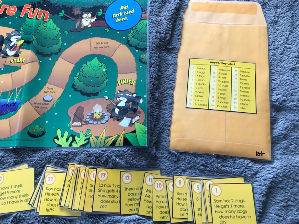 Campfire Fun! Word problems math mailbox teacher game resources 1st gr