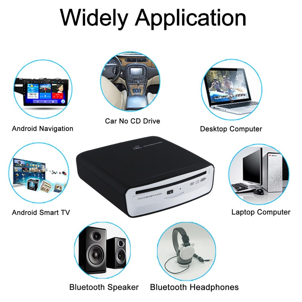 Portable CD Player for Car with Bluetooth and USB Connection,USB External Uni...