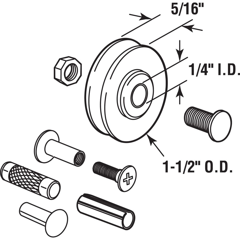 -Line D 1797 1-1/2 In. Patio Roller Kit (2 Pack)