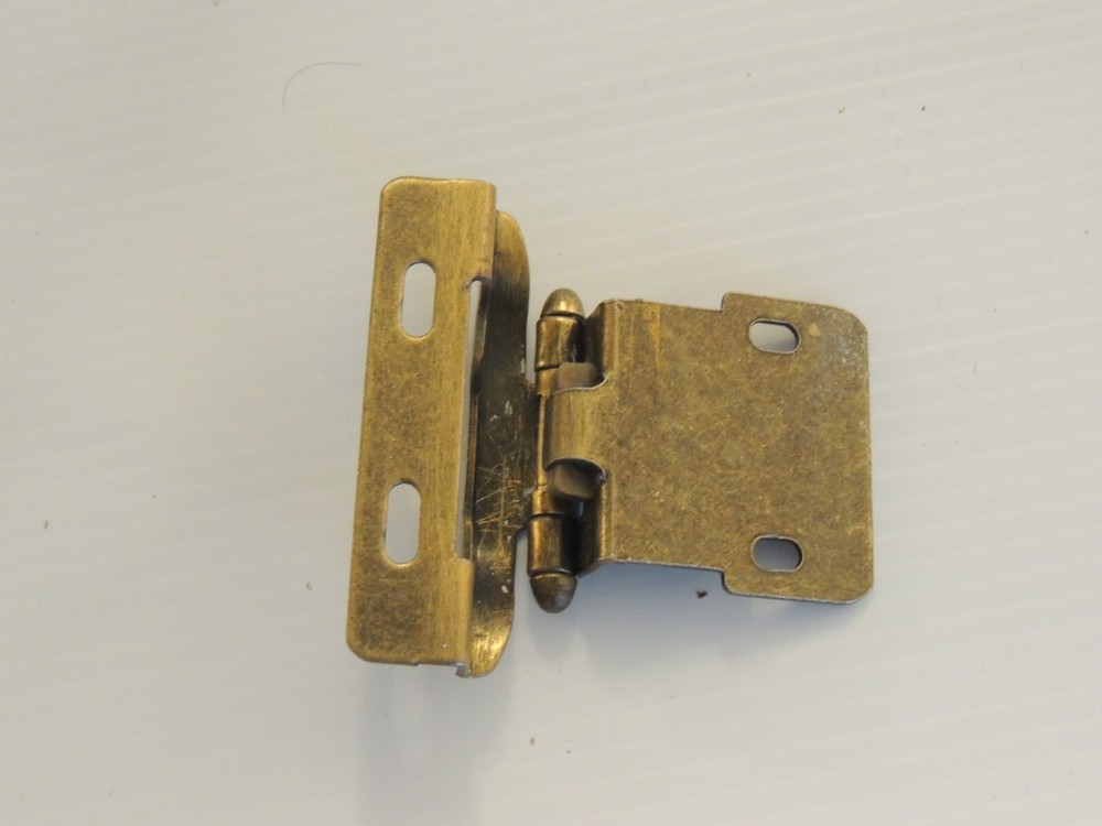 6 Brass Tone Cabinet Hinges
