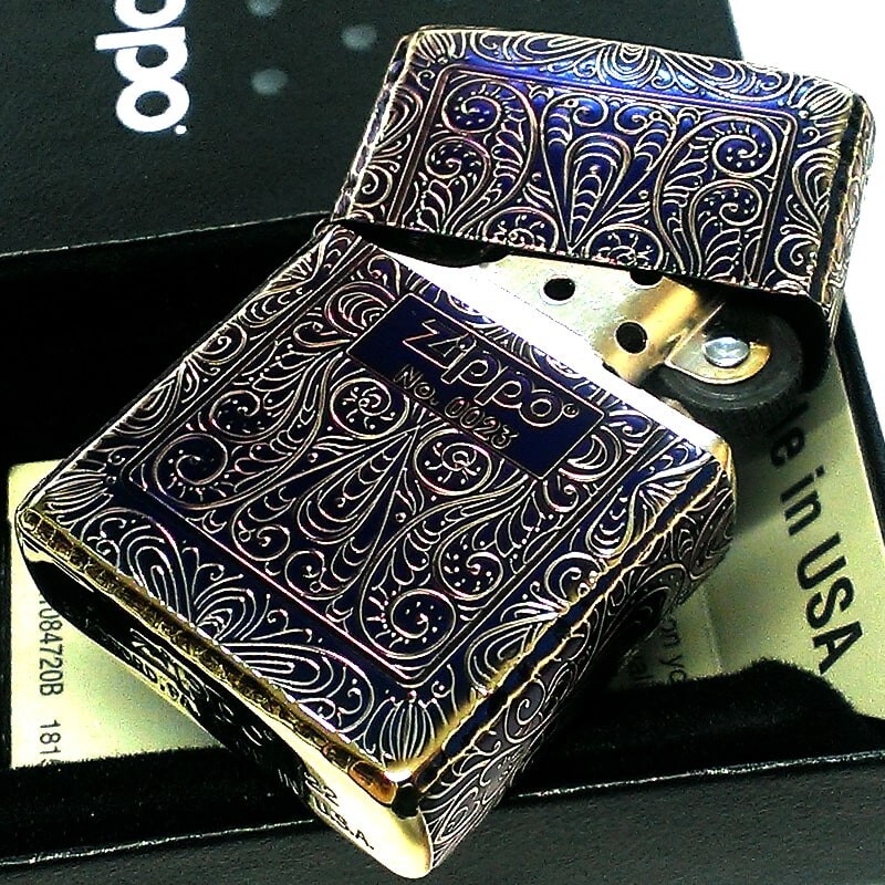 Zippo 5 Sided Processing Arabesque Aurora Gold Oxidized Lighter Limited Number