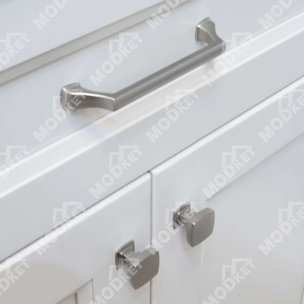 Solid Brushed Nickel Cabinet Pulls Knobs Handles Kitchen and Bathroom Drawers