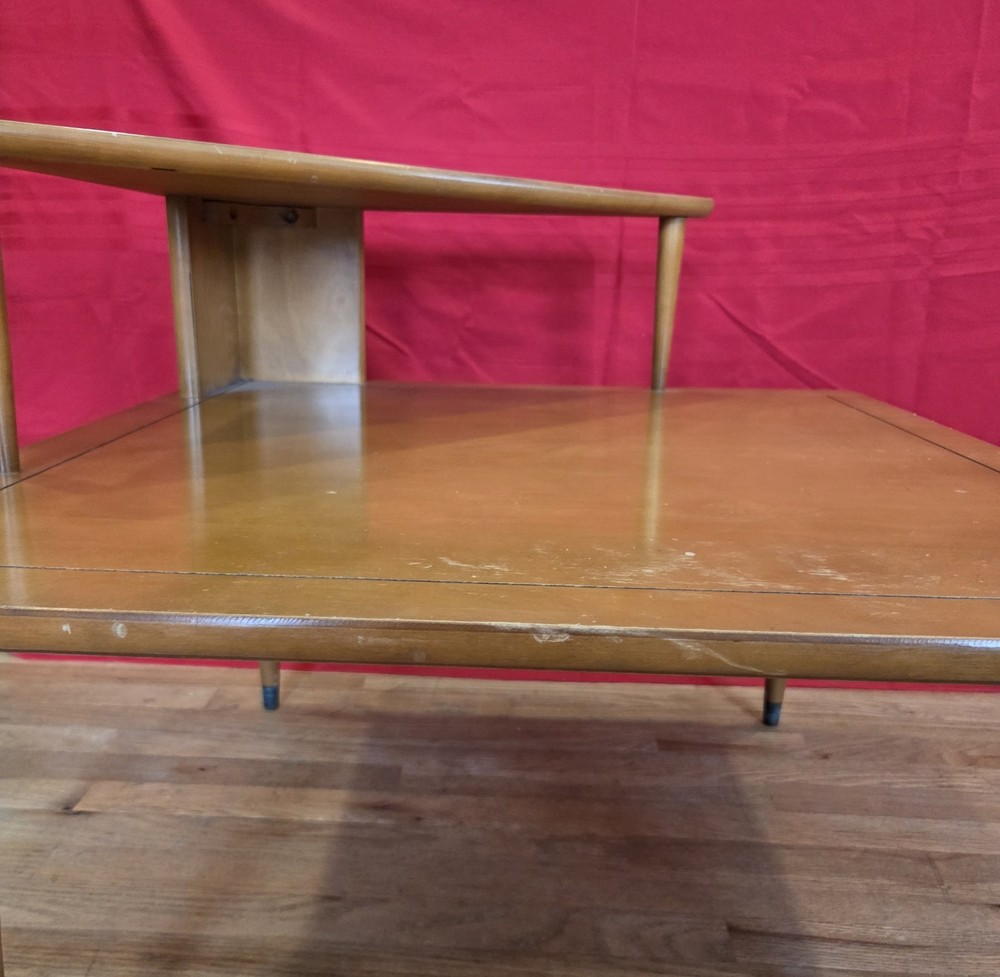 Mid century modern two-tier corner table table