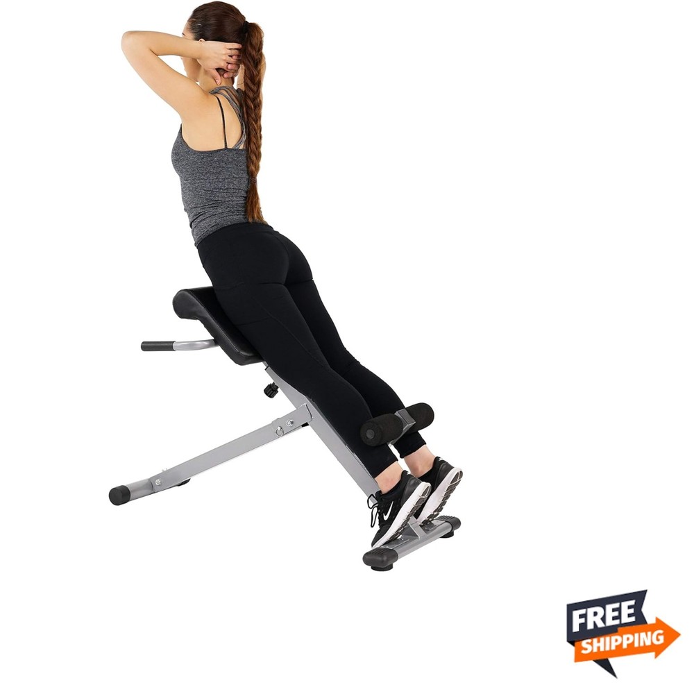 Multi-Function 45-Degree Hyperextension Bench - Adjustable & Foldable Design