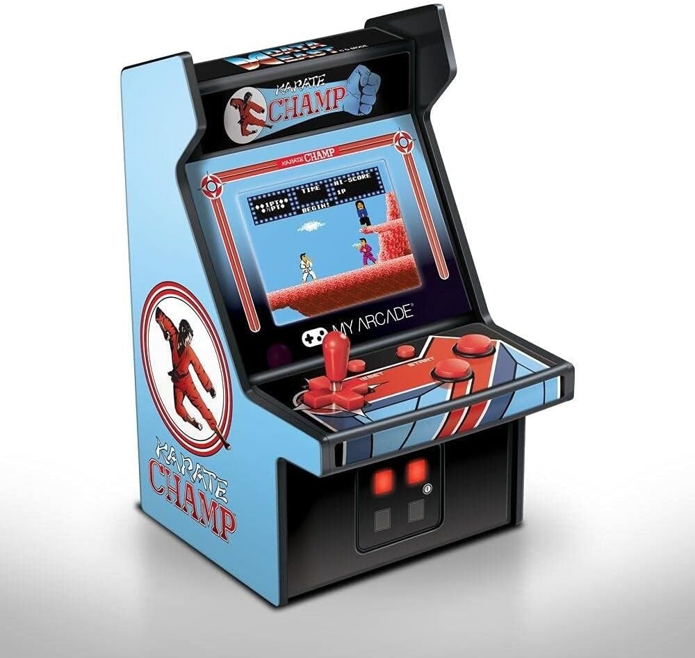 Retro-Inspired Karate Champ Mini Arcade Machine with Speaker & Volume Control
