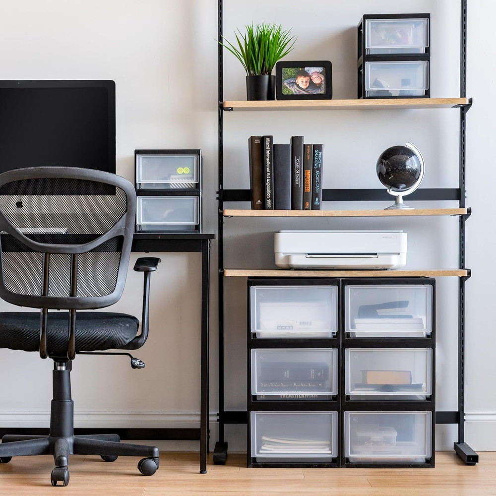 IRIS USA 6 Qt. Small Plastic Stacking Drawer, Stackable Storage Organizer Unit w