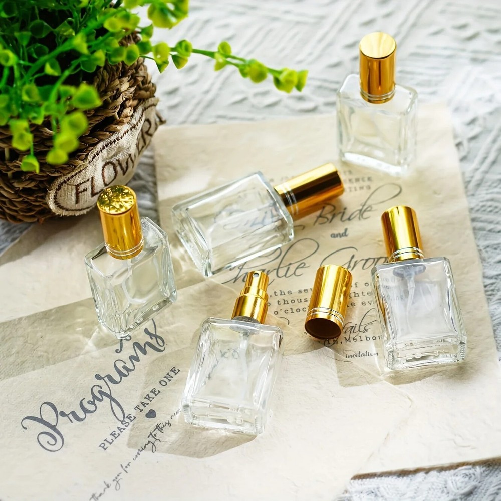 12 Pcs - Empty Refillable Travel Glass Perfume Bottle With Spray Atomizer 15 ml