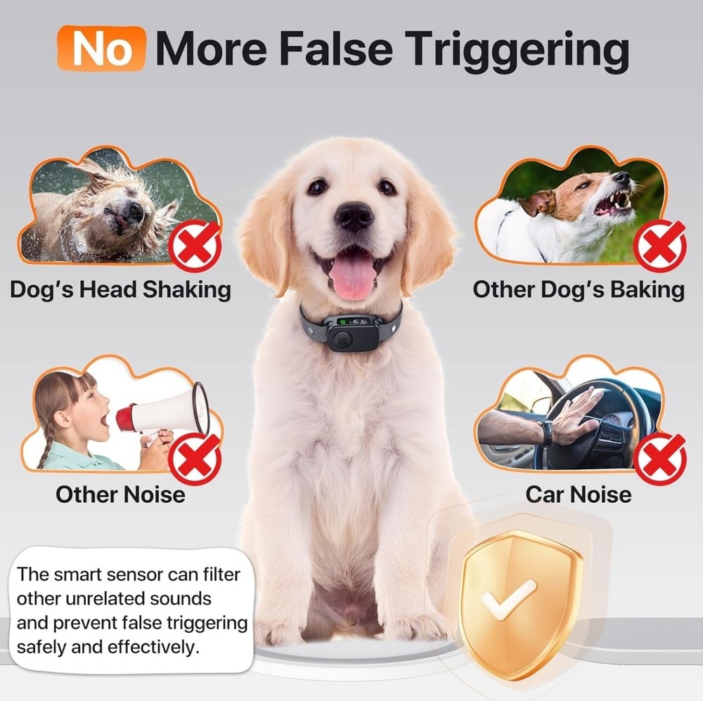Dog Bark Collar, Smart Bark Collar Large Medium Dogs 5 Adjustable Sensitivity