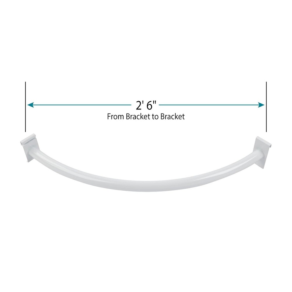 Wire Grid Quarter Circle White Wiregrid 30" Gondolla Hangrail Slat Grid