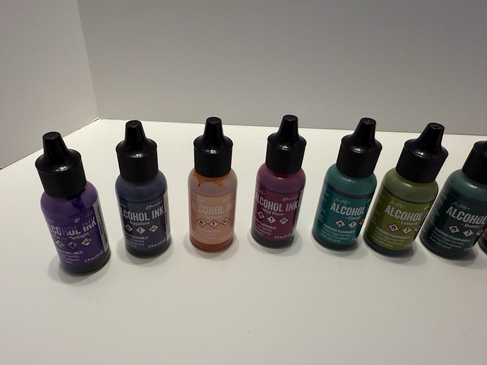 Tim Holtz Craft Alcohol Ink 20 Different Colors Plus Blending Solution Used