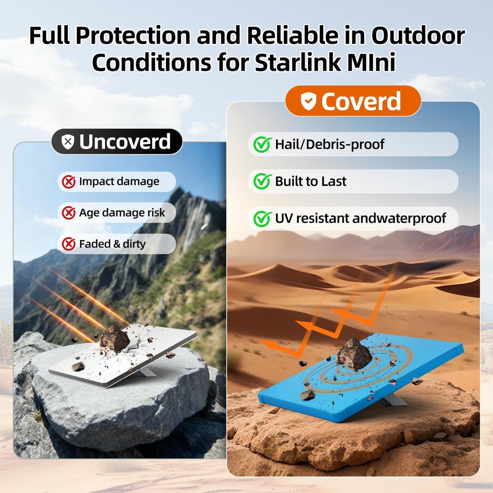 Starlink Mini Case Rugged Silicone Protective Cover Hexagonal Heat Dissipatio...