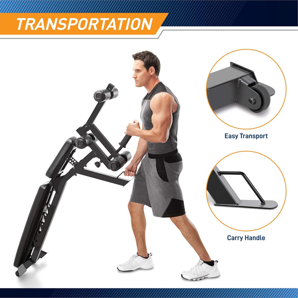 Marcy Adjustable 6 Position Utility Bench with Leg Developer and High Density Fo