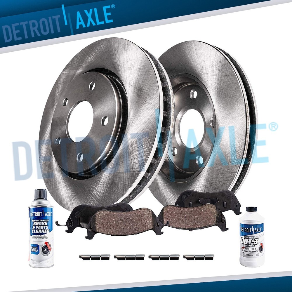 Front Disc Brake Rotors + Ceramic Brake Pads for 2000 2001 Dodge Ram 1500 2WD