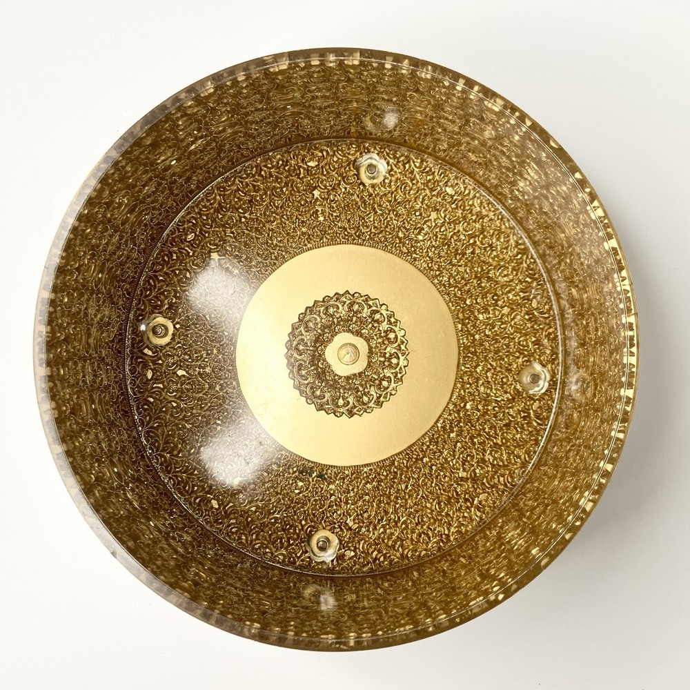 Vintage Gold Lucite Sewing Box Vanity Box