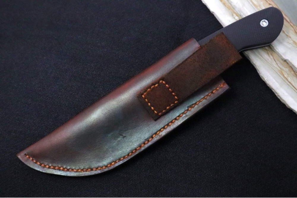 Greylock Forge Knives Fixed Blade - Black Anodized Aluminum Handle / Stonewashed