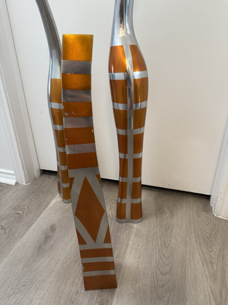 Orange And Silver Vases
