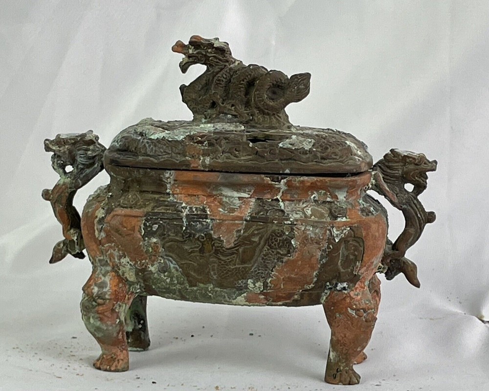 Vintage, Aged Dragon,Serpent incense Burner, Holder