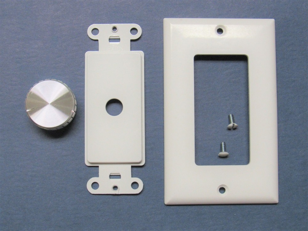 Silver 6mm-Stem Knob & White Wall Plate for M&S Volume Control