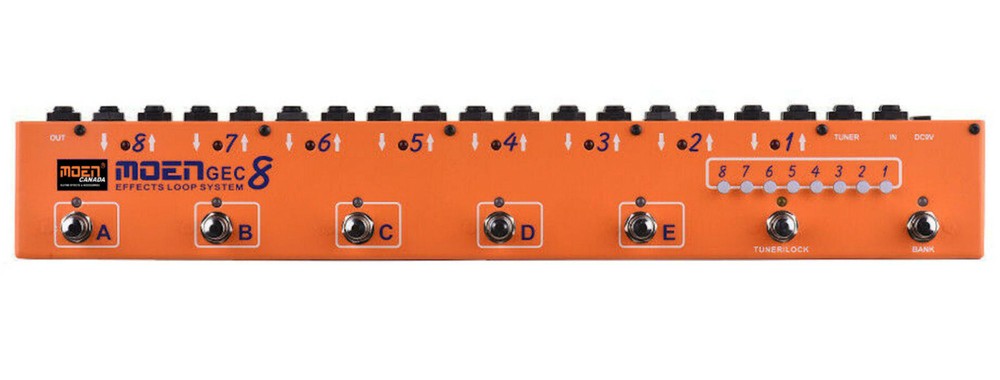 MOEN-GEC8 Orange Effect-Pedal-Commander-Effects-Loop-System-8-Loops-10 Presets