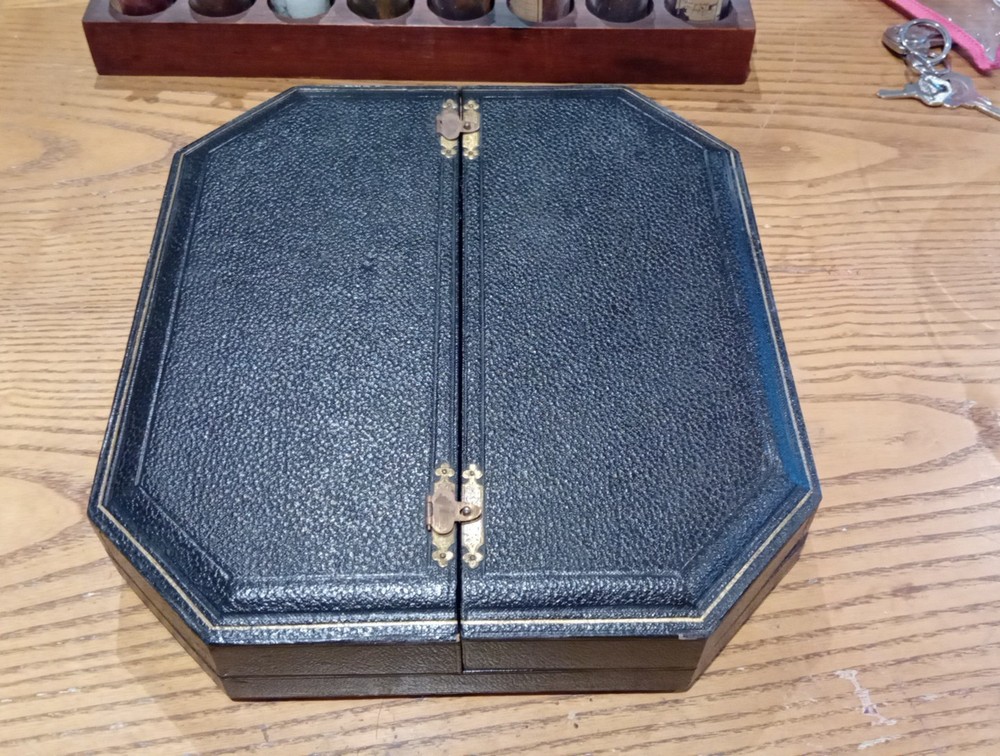 AntiqueBoxed Solid Silver Liquer and Salver Set.