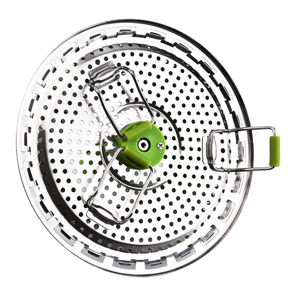 Stainless Steel Expandable Steamer Basket, Adjustable Folding Insert with Han...
