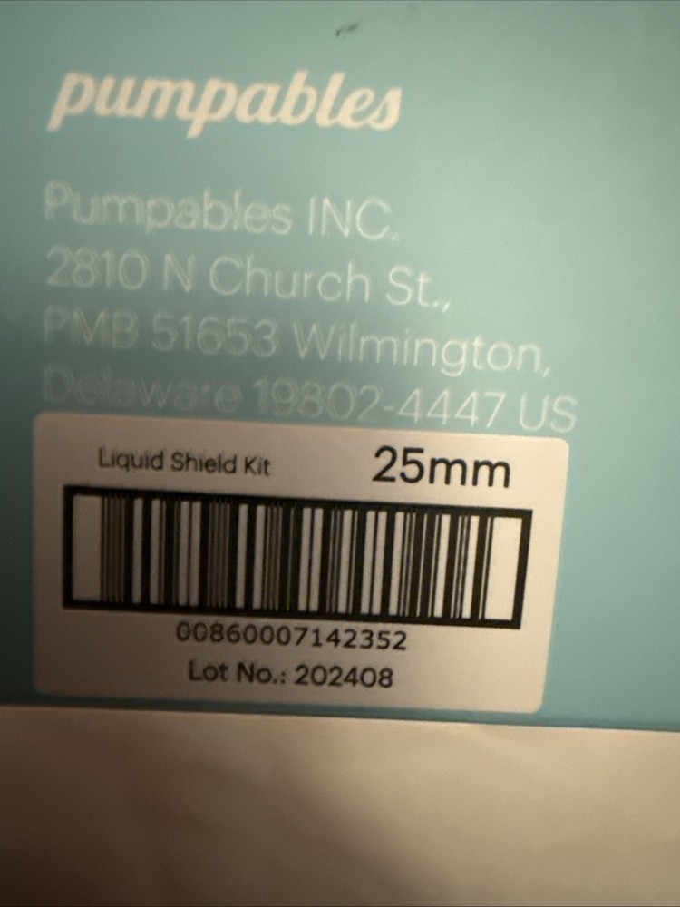 NEW Pumpables Liquid Shield Kit System Breast Pump Accessory 25mm