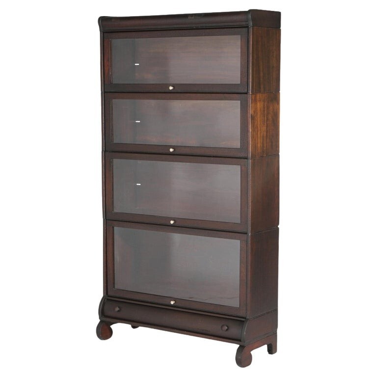 Lundstrom Arts & Crafts Mahogany Four-Stack Barrister Bookcase c1910