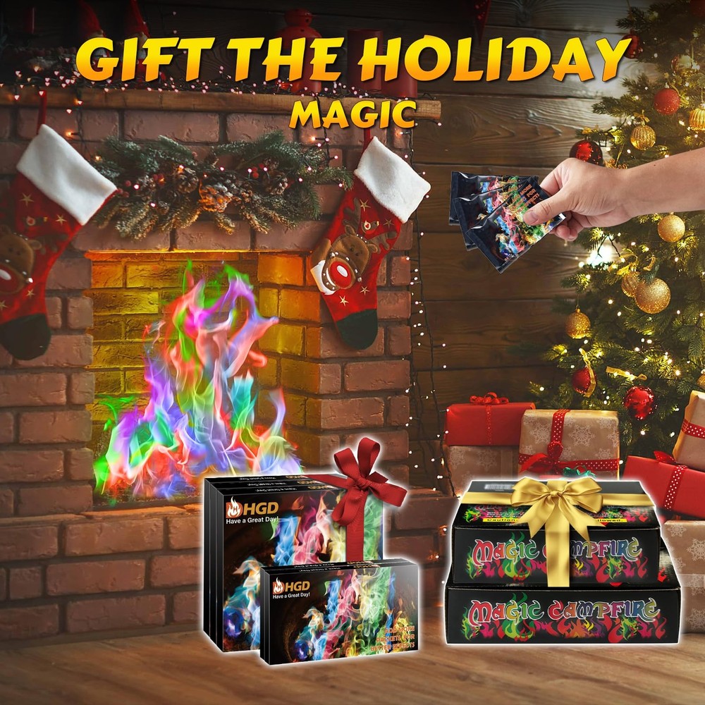 HGD (6 Pack) Magic Campfire Fire Color Changing Packets for Fire Pit, Indoor/Out