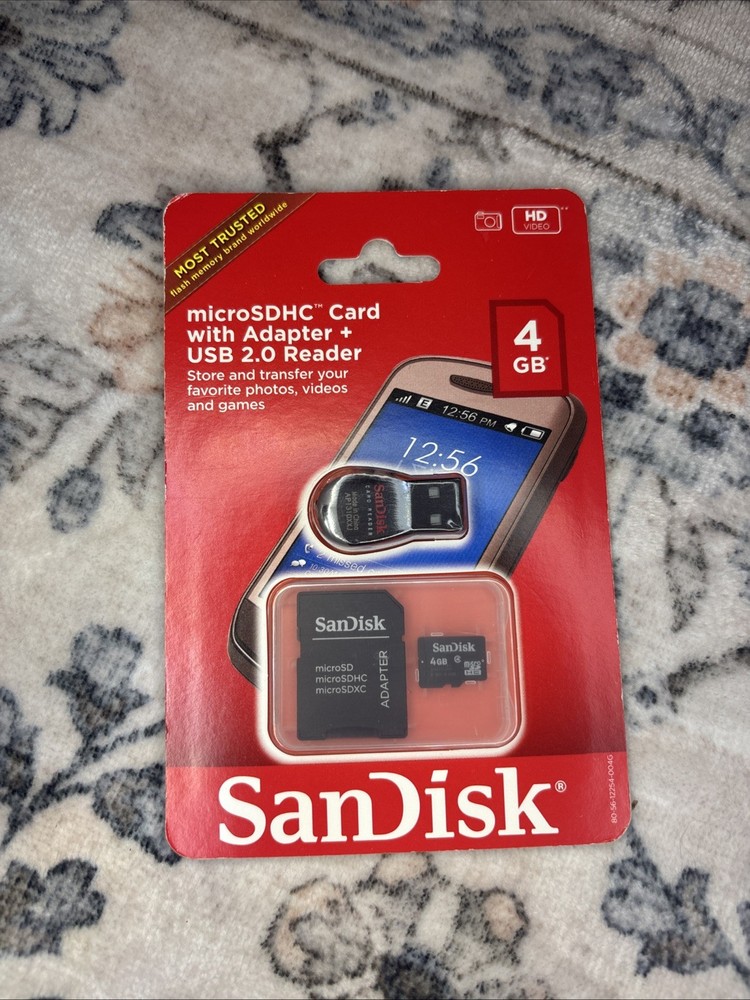 NIP SanDisk 4GB SDHC Card Adapter USB 2.0 Reader Transfer PC, Mobile, Camera