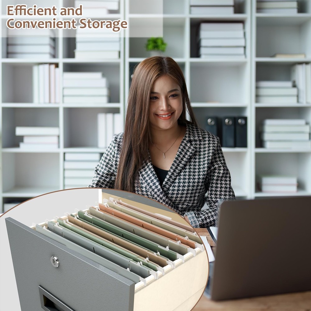 8Pack Plastic 4" Expanding Extra Capacity Hanging File Folder Heavy Duty Lett...