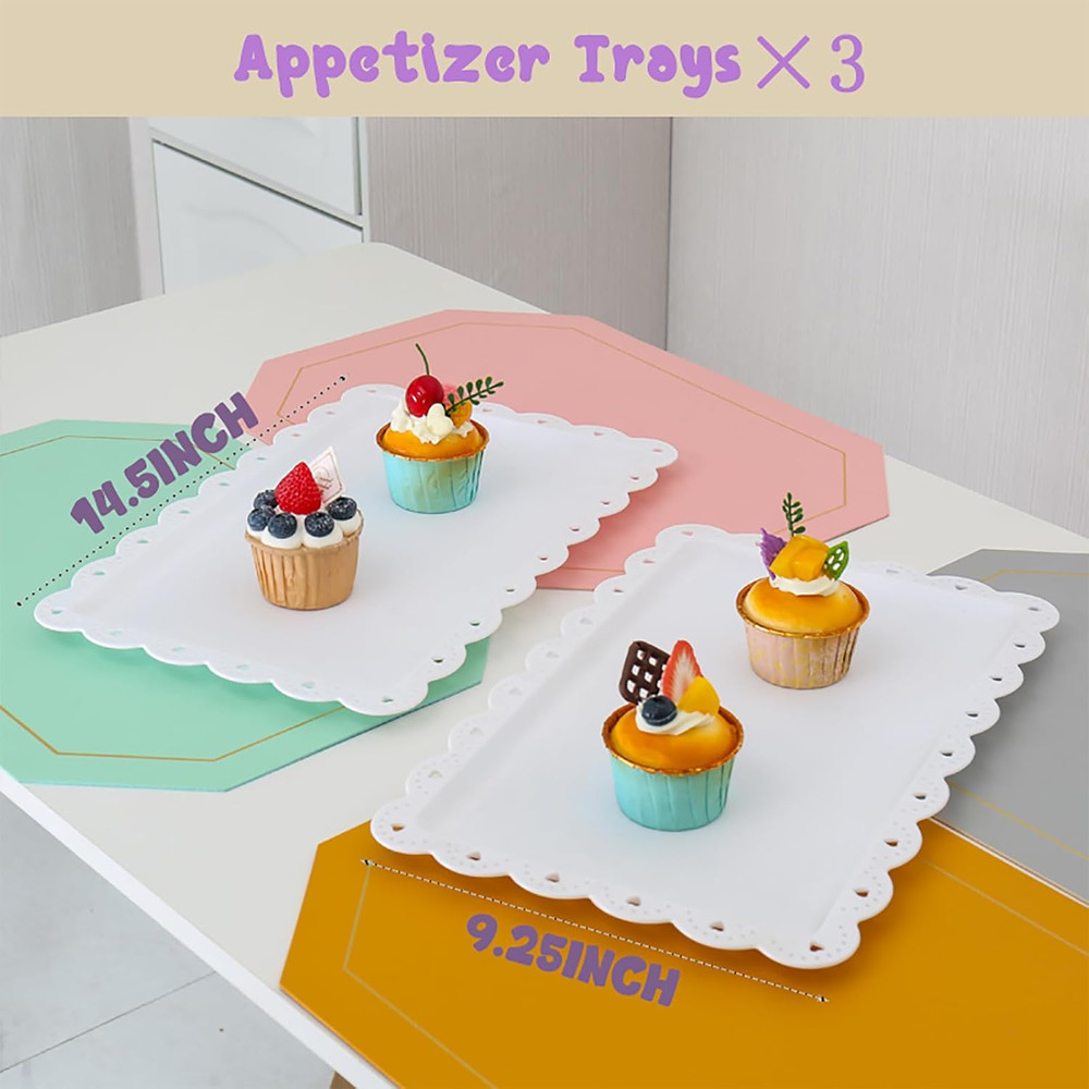 5 Pcs Cupcake Stand Set 2 3 Tier Stands Appetizer Trays Dessert Table Display