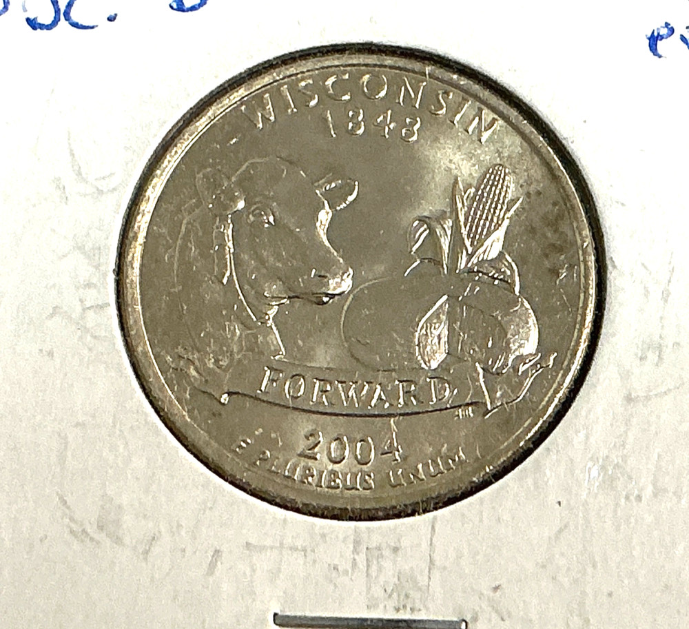2004-D Washington Quarter - Wisconsin - Low Leaf error - BU.