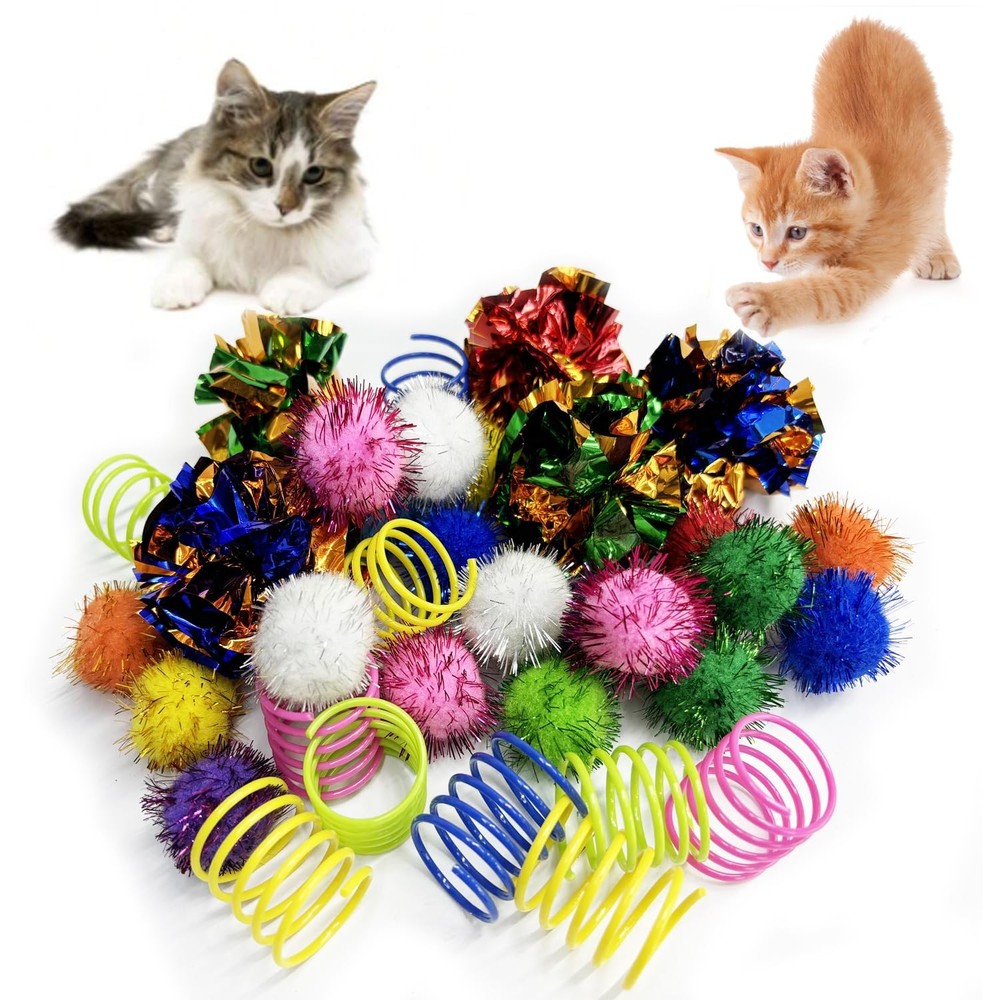 hersmile Cat Toys for Indoor,35 Pack Interactive Toy Multicolor