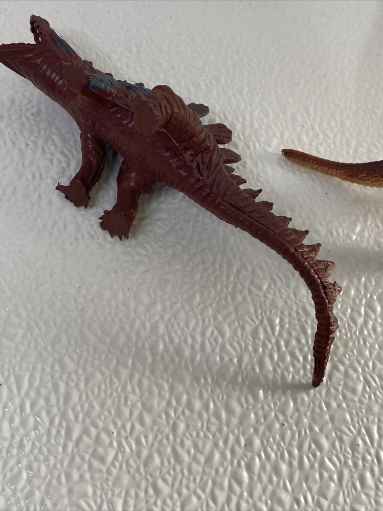 2 Approx 6” Rubber Toy Dinosaurs